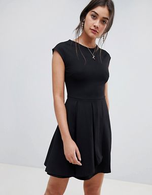 Ponte Skater Dress With Wrap Skirt (Asos)