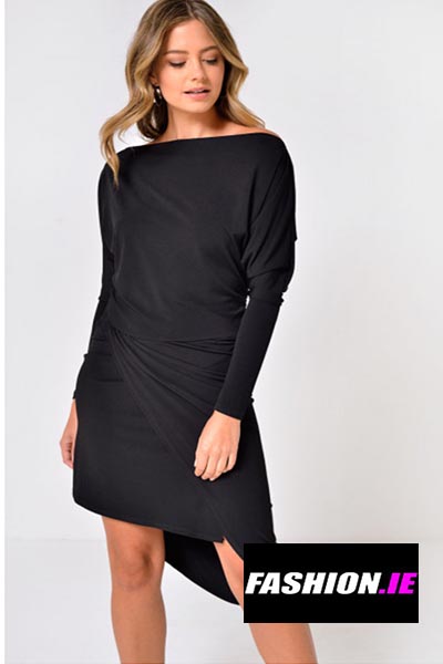 Zoya Batwing Sleeve Ruched Midi Dress (IClothing)