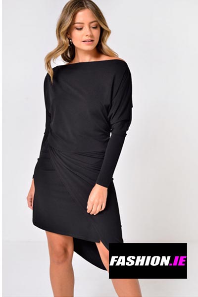 Zoya Batwing Sleeve Ruched Midi Dress (Iclothing)