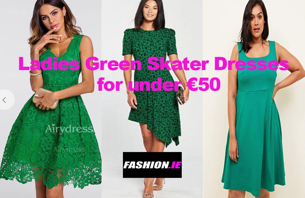 Ladies Green Skater Dresses for under €50