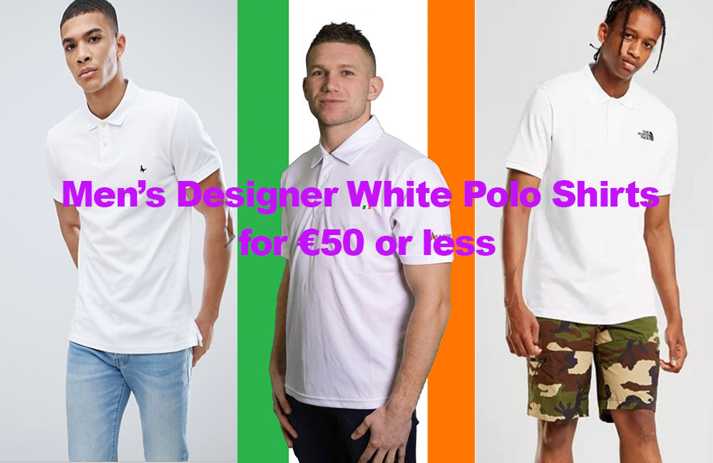 Men’s Plain White Designer Polo Shirts for €50 or less