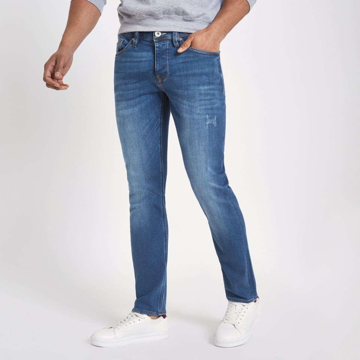 Mid Blue Dylan Slim Fit Jeans (River Island)