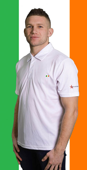 Personalised Irish County White Polo Shirt with your own initials added (GAASTARS.COM) €39.95