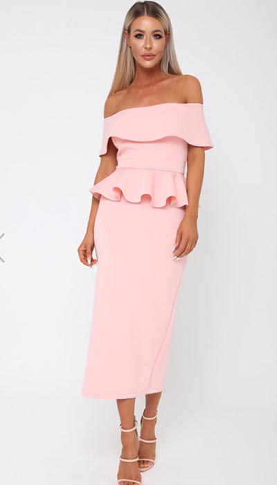Pink Tamara Peplum Dress Cari’s Closet Ireland €89