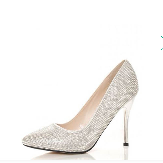 Quiz - Silver diamante court Shoe (Debenhams)