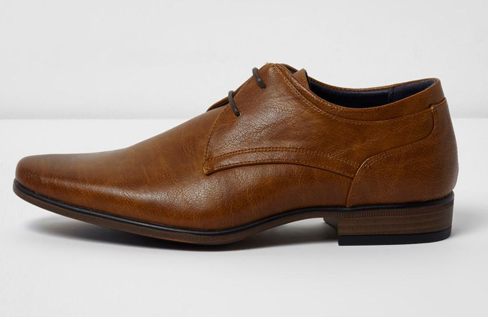 Tan Pointed Formal Lace-Up Shoes (River Island)