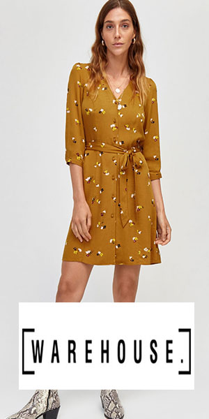 Bea Ditsy Floral Button Dress From Warehouse