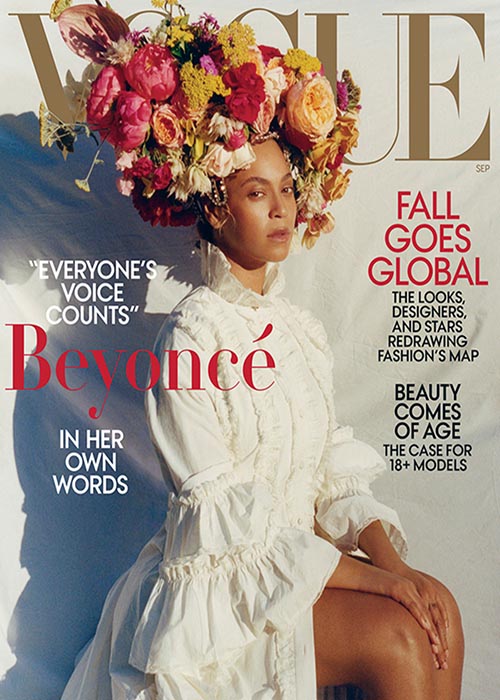 Beyoncé on cover of September edition of Vogue Magazine