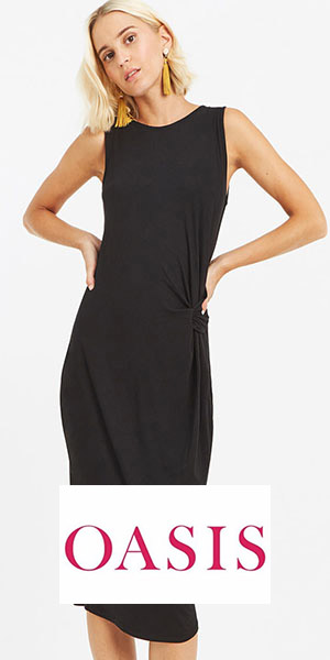 Black Asymmetric Knot Dress from Oasis