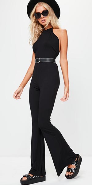 Black Jersey Halterneck Flared Leg Jumpsuit (Missguided) €25.00