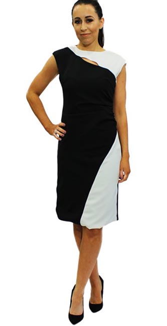 Black White Symmetrical Straight Dress Don Racine €59