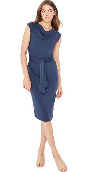 Blue Self Tie Detail Jersey Midi Dress From Debenhams