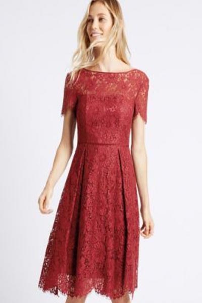 Cotton Blend Lace Swing Dress Ms €80