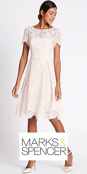 Cotton Blend Lace Swing Dress From M&Amp;S