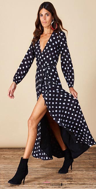 Dancing Leopard Marissa Black Painted Dot Maxi Dress (Virgo Boutique) €59.99
