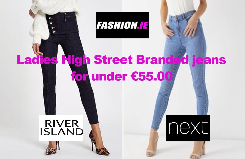 Ladies High Street Branded High Rise Jeans