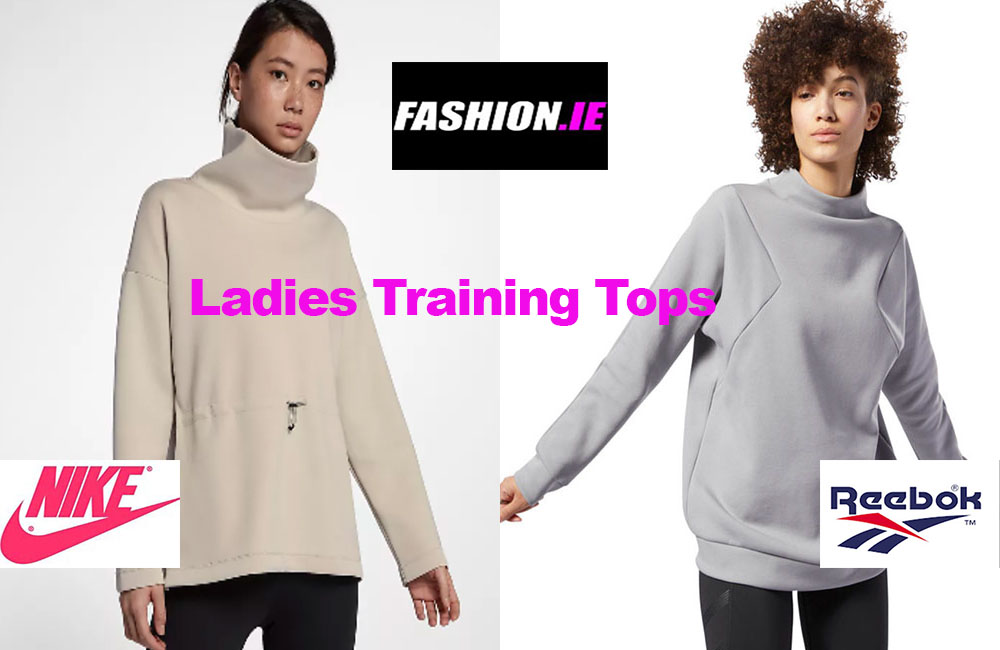 Ladies sports training tops from Reebok and Nike