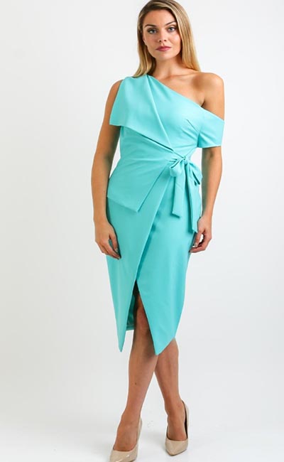 Lavish Turquoise Alice Off Shoulder Wrap Dress (McElhinneys) €79.95