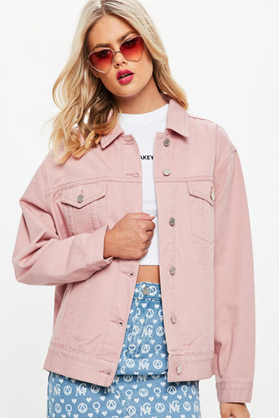 Pink Oversized Denim Jacket (Missguided) €48.00
