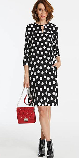 Polka Dot Split Sleeve Shift Dress Oxendales