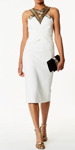 White Strappy Bodycon Dress Karen Millen