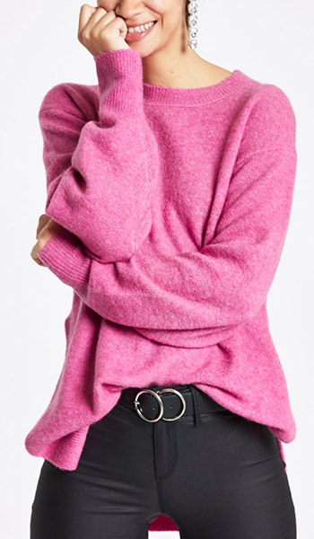 Pink Side Knit Jumper From River Island