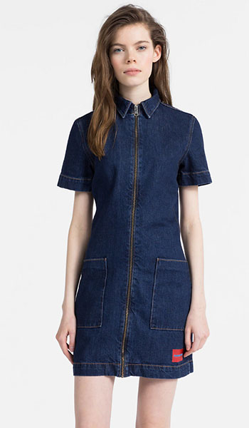 Denim Zip-Up Dress from Calvin Klein