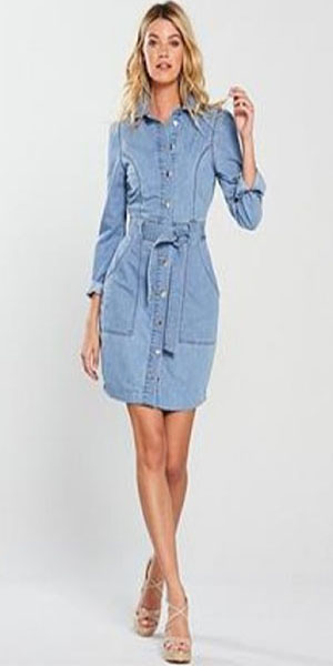 Dress review Denim Shirt Dress V by Very available at Littlewoods
