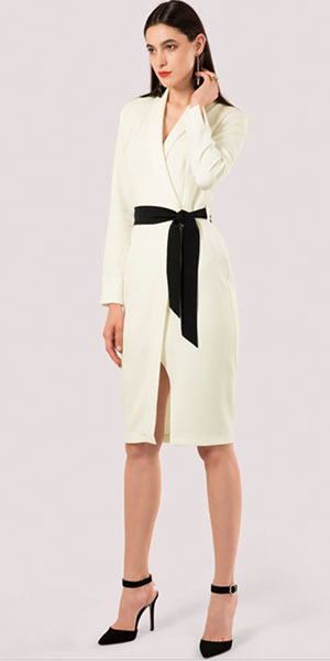 White Belted Wrap Dress From Divine Boutique