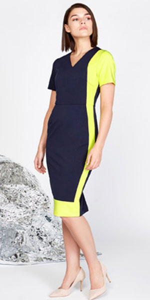 neon contrast dress from Lennon Courtney