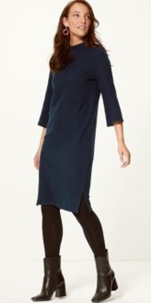 Funnel Neck Shift Dress From M&Amp;S