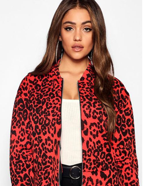 Leopard Print Bomber Jacket (Boohoo)