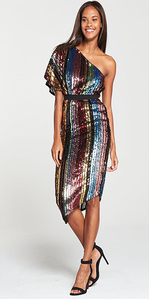 V by Very One Shoulder Multi Sequin Dress from Littlewoods Ireland