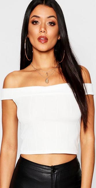 Bandage Off The Shoulder Top from Boohoo