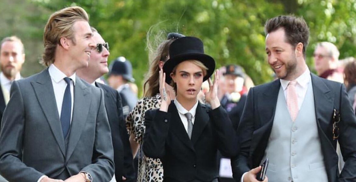 Cara Delevingne breaks dress code at royal wedding
