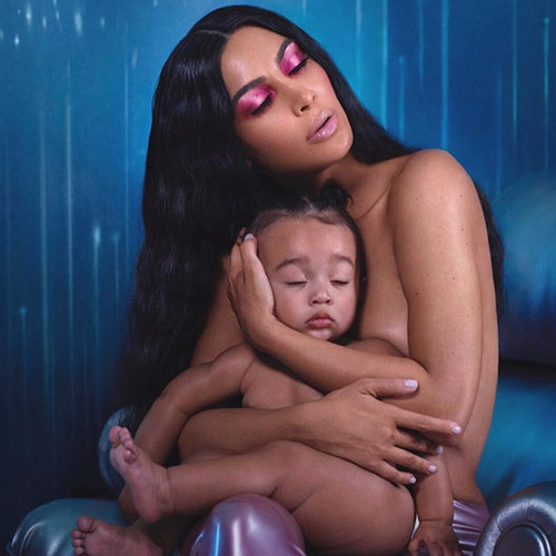 Kim Kardashian Poses With Daughter Chicago For Promotional Photo For New Flashing Lights Collection (Instagram Photo)