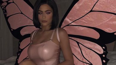 Kylie Jenner poses in nude Halloween costume