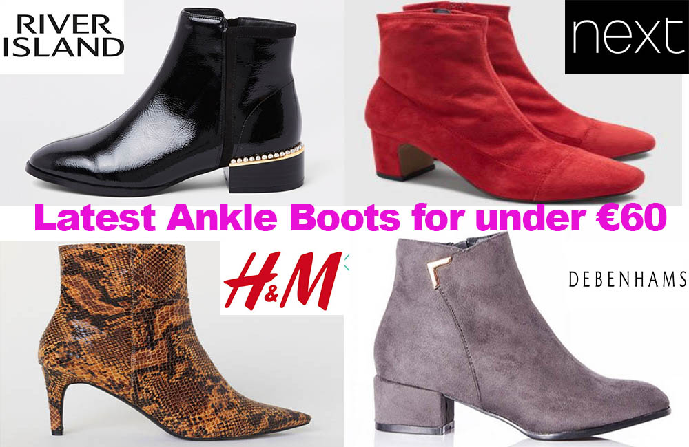 Latest Ladies Ankle Boots for under €60