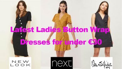 Latest Ladies Button Wrap Dresses for under €30