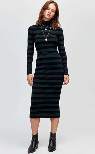 Striped Pencil Dress From Warehouse