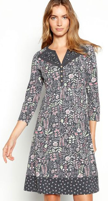 Mantaray Grey Floral Print Cotton Dress From Debenhams