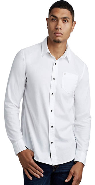 Men’s Classic Herringbone Button Up Shirt From True Religion