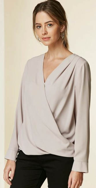 Petite Ivory Wrap Blouse from Wallis