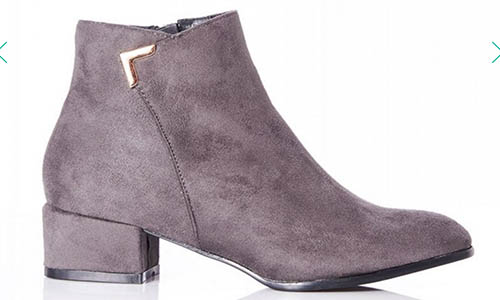 Quiz - Grey Faux Suede Ankle Boots from Debenhams