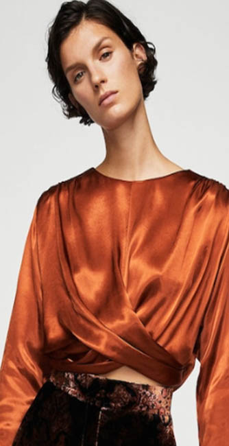 Satin Wrap Blouse from Mango