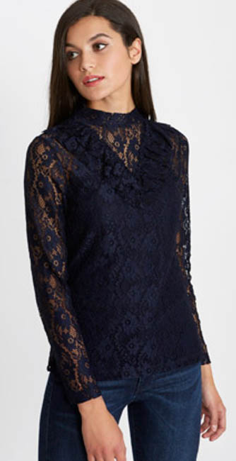 Savida Lace V-Frill Top from Dunnes Stores