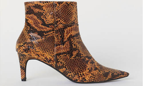 Snakeskin Patterned Ankle Boots from H&M