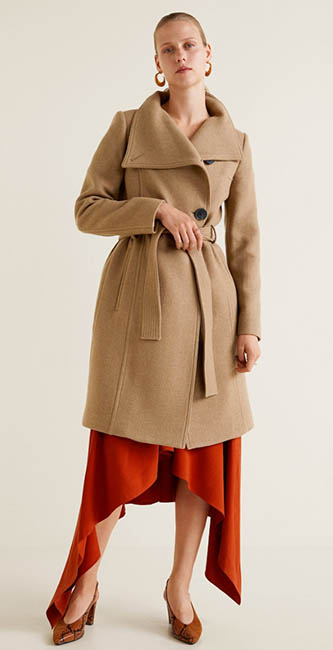 Belted Wool Coat From Mango