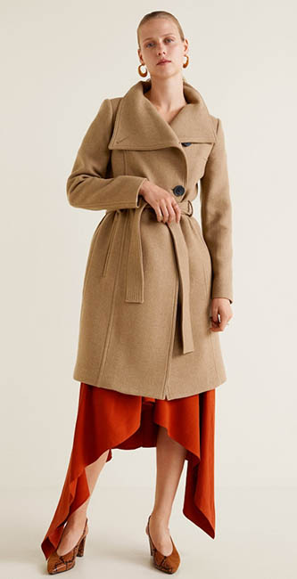 Belted Wool Coat from Mango
