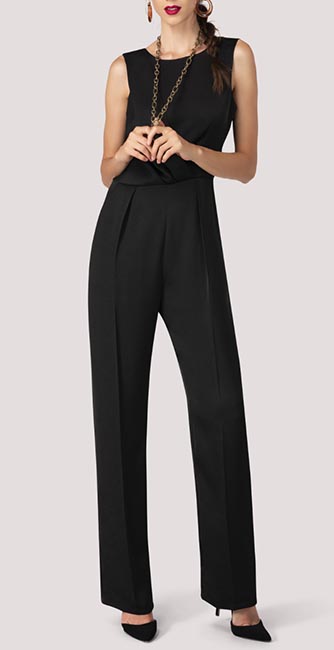 Black Pleated Bodice Jumpsuit from Closet London